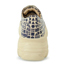 Load image into Gallery viewer, Classic Print Beige Leather Sneaker