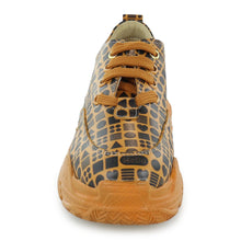 Load image into Gallery viewer, Classic Print Yellow Leather Sneaker