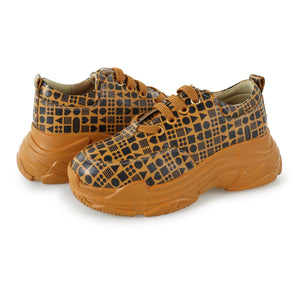 Classic Print Yellow Leather Sneaker
