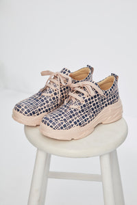 Classic Print Lavender Leather Sneaker