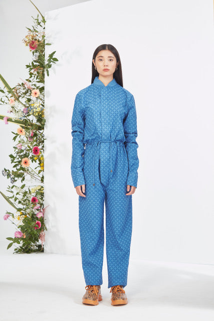 Embroidered Blue  Jumpsuit