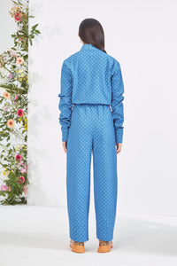 Embroidered Blue  Jumpsuit