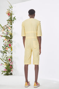 Embroidered Yellow  Jumpsuit